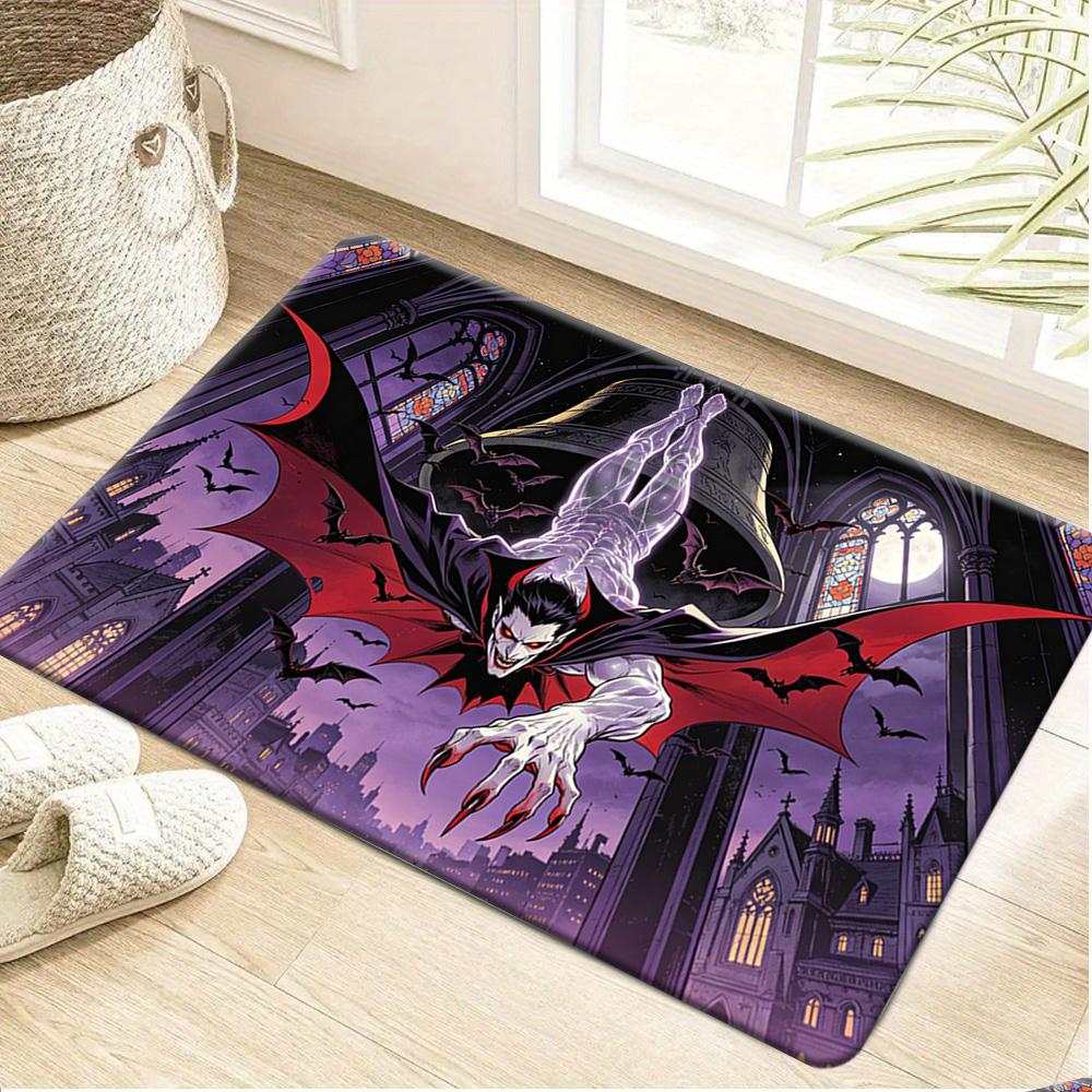Bath Mat 1pc, Spider for Man Logo_2, MARVEL Flannel Rectangular Mat, Bathroom Non-slip Entrance Mat, Fun Door Decoration Mat,