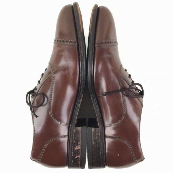 FLORSHEIM Cap Toe Business Shoes Brown size 7D 24.5-25.0 Men's(USED)