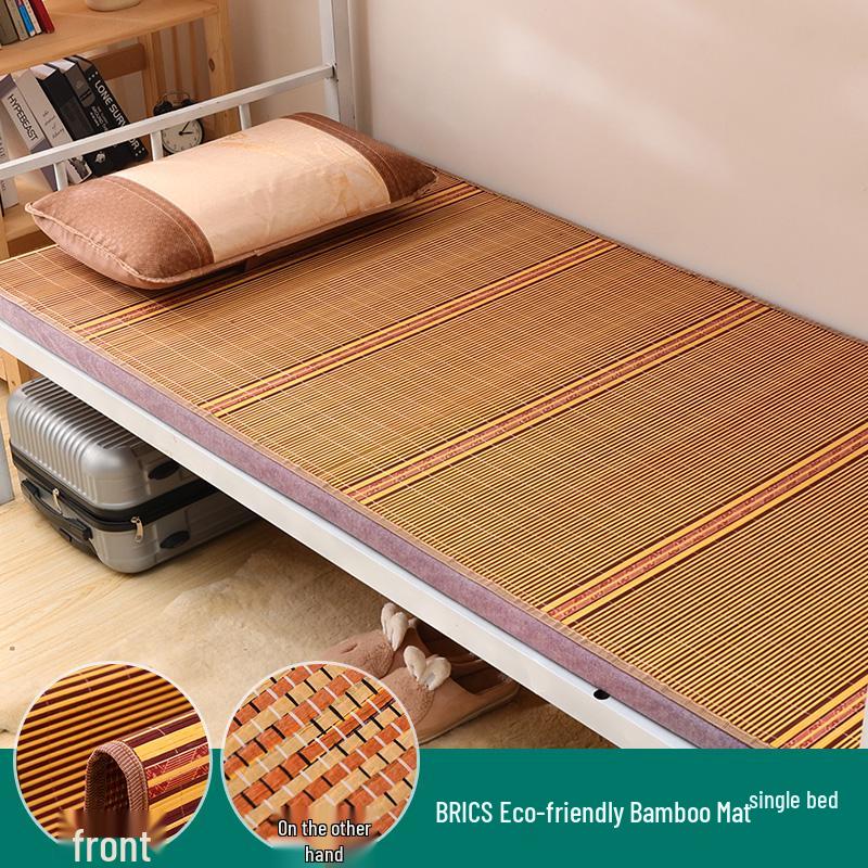 Bamboo Summer Cool Mat - Foldable Double-Sided Ice Silk Mat for Home, Dormitory, and Single Beds (Sizes: 0.9m, 1.2m, 1.5m)
