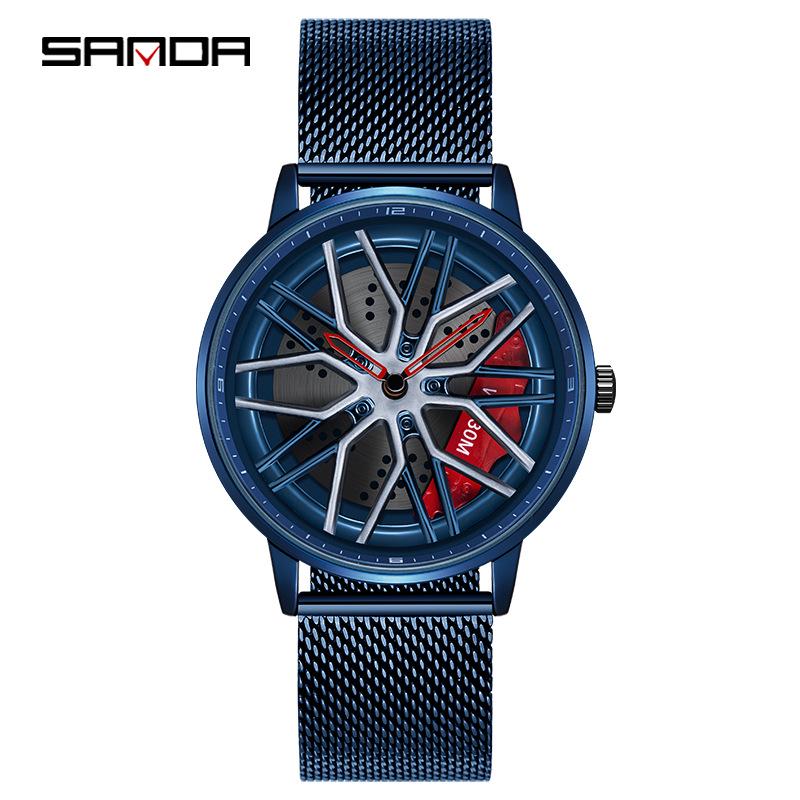 Sanda Men's 360° Rotating Dial Quartz Wristwatch - Casual Fashion Wheel Series