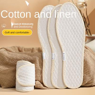 Palmilhas de algodão e linho macias, confortáveis e espessas para prevenção de odores, absorção de suor, respirabilidade e palmilhas de algodão puro