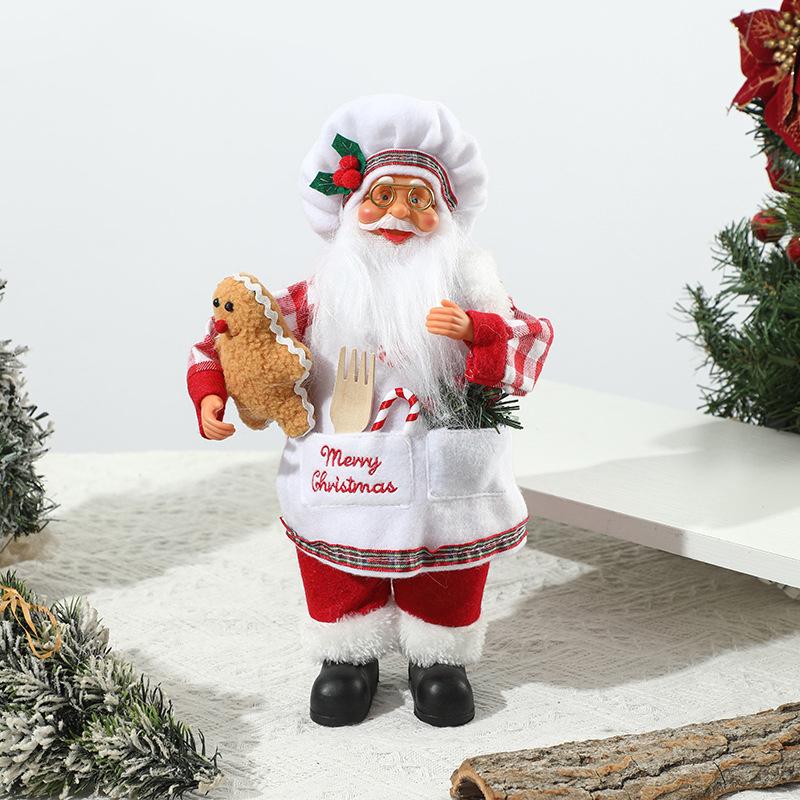 Christmas Dining Table Decorations Exquisite Mrs. Claus Design Christmas Sculptures Christmas Doll Christmas Atmosphere 32x17x9cm