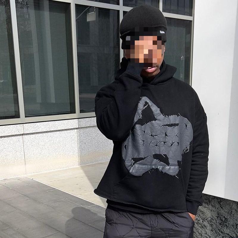 Felpa con cappuccio pullover ampia Y2K europea e americana stampata in schiuma hip-hop da uomo e da donna
