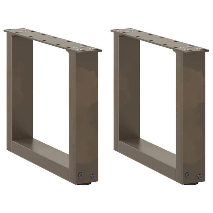 VidaXL Coffee Table Legs U-Shape, 2 Pieces, Natural Steel, 40 X (30-31) Cm 4013135