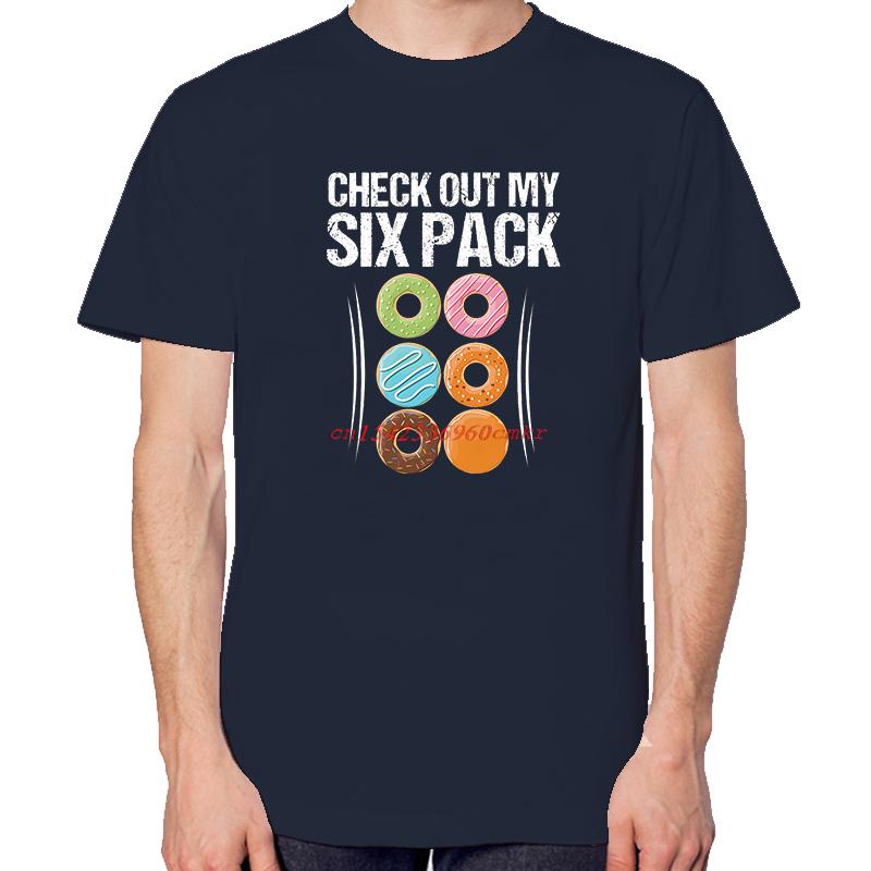 Check Out My Six Pack Abs Muscle Donut Gift Graphic T Shirts Summer Crewneck Tees Tops Cotton Unisex Breathable Print T Shirt