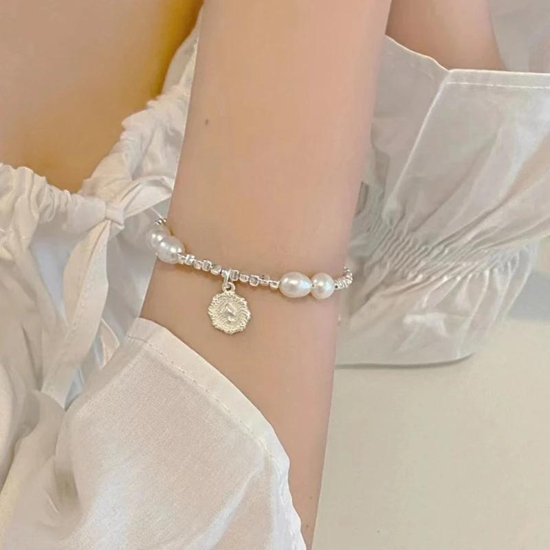 925 Silver Bracelets Heart Shaped Partial Pearls Knots Bracelet for Women Fashion Charm Bracelet Original Party Jewelry