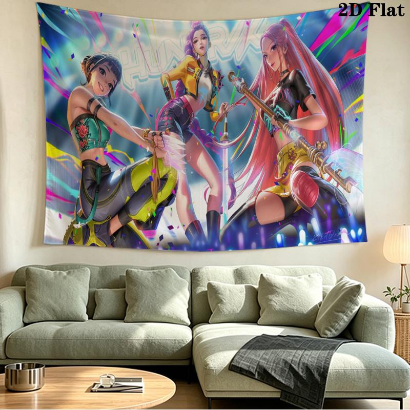K-Pop Shadow Legends Wall Tapestry Aesthetic Wall Hanging Printed Fabric Blanket Decorative Tapestries for Bedroom Living Room Home Decor