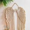 Angel Wing Hanging Tapestry Cotton Angel Wings Tapestry with Long Tassels Woven Macrame Tapestry Wall Hanging Decor Rustic Art