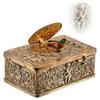 Cutii Muzicale Tridimensionale Gravate Cutie Muzicală Vintage Decorațiuni pentru Casă Cutie Muzicală Mecanică Antică cu Pasăre Cântătoare pentru Sufragerie