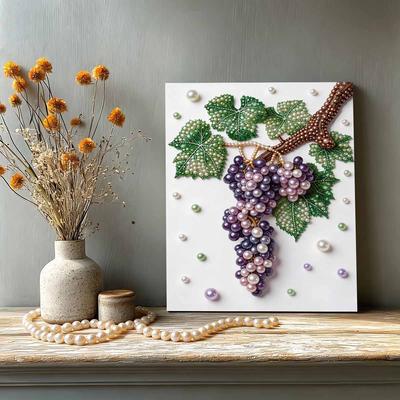 Kit Pittura Diamante Artistico Fai da Te con Vite d'Uva Perle per Adulti e Principianti, Pittura Scintillante con Vista Raffinata, Artigianato Decorazione Murale per la Casa, Regalo Fatto a Mano