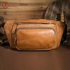 Borsello da Petto da Uomo in Pelle Crazy Horse Multifunzionale Borsa a Vita per Cellulare Borsa a Tracolla in Pelle da Uomo Borsa da Uomo Casual di Tendenza