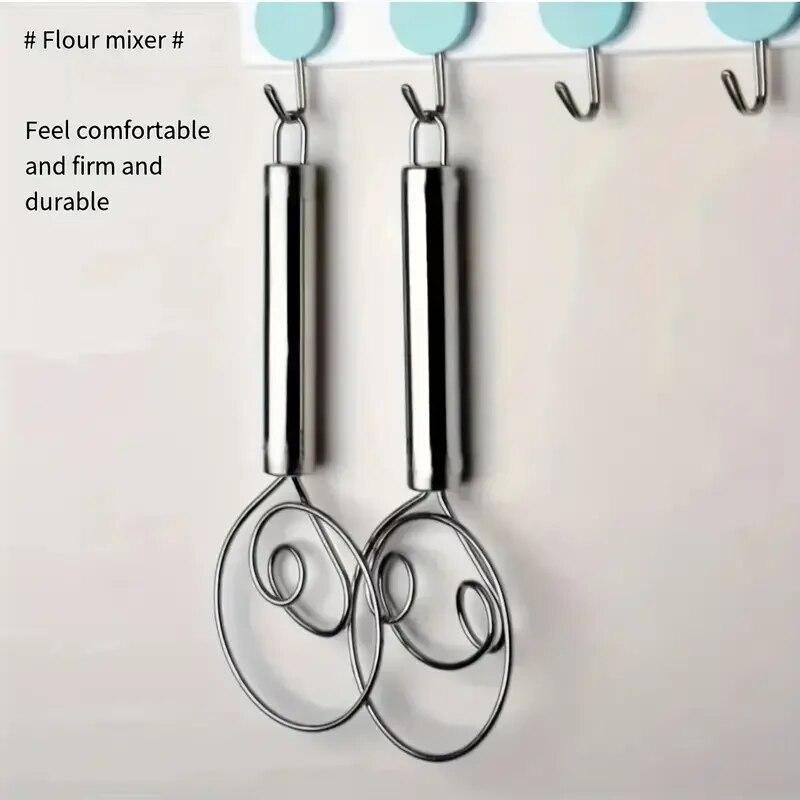Dough Whisk Stainless Steel Dough Whisk Egg Mixer Kitchen Hand  Egg Mixer Blender Perfect For Bread Pastry Baking Tools