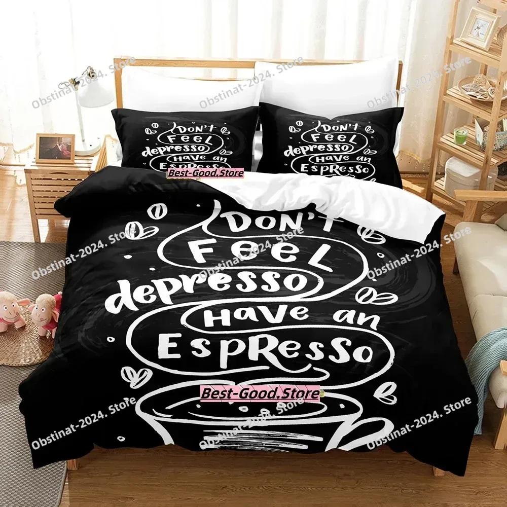 Depresso Bedding Set Single Twin Full Queen King Size Bed Set Adult Kid Bedroom Duvetcover Sets 3D Print Anime Bed Sheet Set