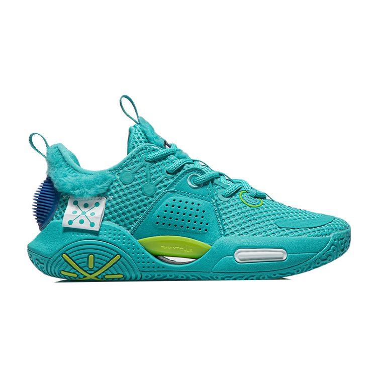 Li Ning All City 9 V1.5 Kinder & Jugend Low-Top Performance Basketballschuhe Meereswelle Blau ABPR033-4