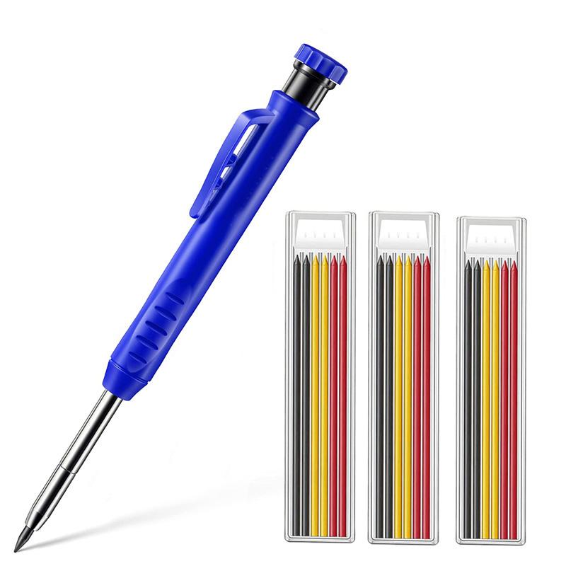 Solide Zimmermannbleistift-Minen Tiefloch-Mechanikstifte für Holz Glas Metall Markierwerkzeug-Set für Holzbearbeitung Architekt