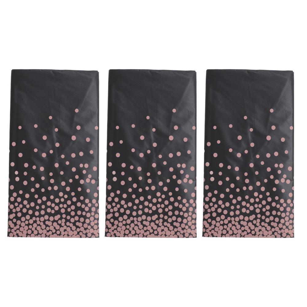 3pcs Dot Plastic Table Cover Oil Proof Rectangular Tablecloth Plastic Tablecloth  For Weddings