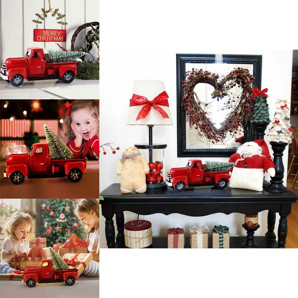 Charming Rustic Red Truck Christmas Decoration For Tree And Home Office Design