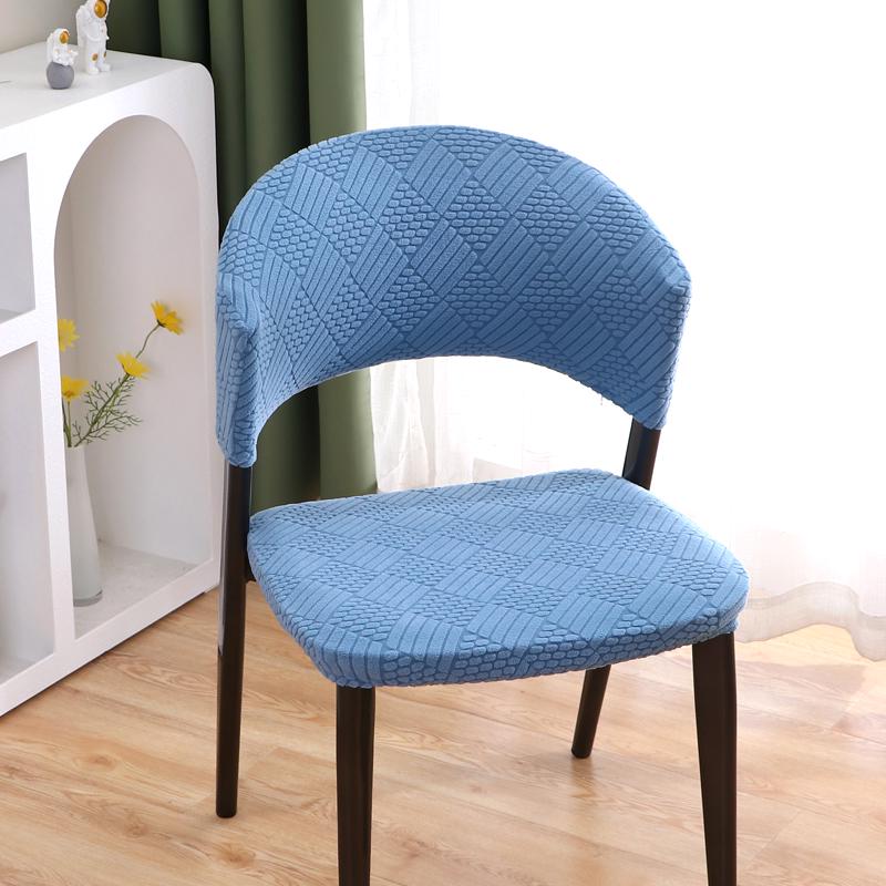 Arc-Shaped Elastic Chair Cover Set: Universal 2-Piece Cushion & Backrest for Booths, Milk Tea Shops, Dining Tables, and Benches.