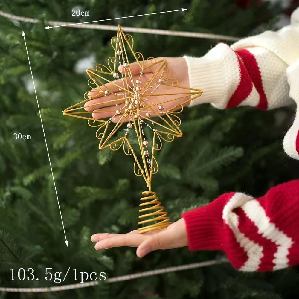 

Креативные снежинки с блестками, украшение для рождественской елки, навершие для рождественской елки, звезда для рождественской елки, светящийся реквизит для вечеринки 2026