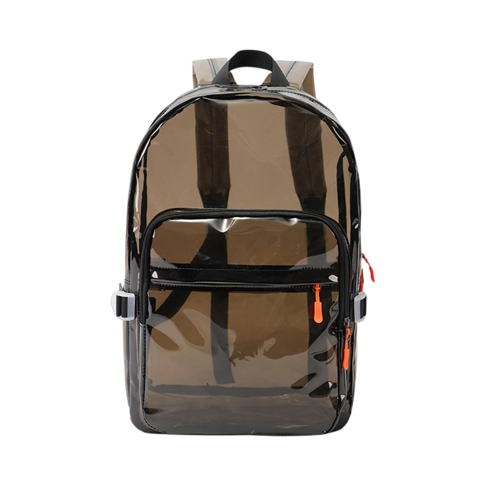 

Transparent Backpack PVC Large Capacity Storage Bag Student Backpack One Size чёрный