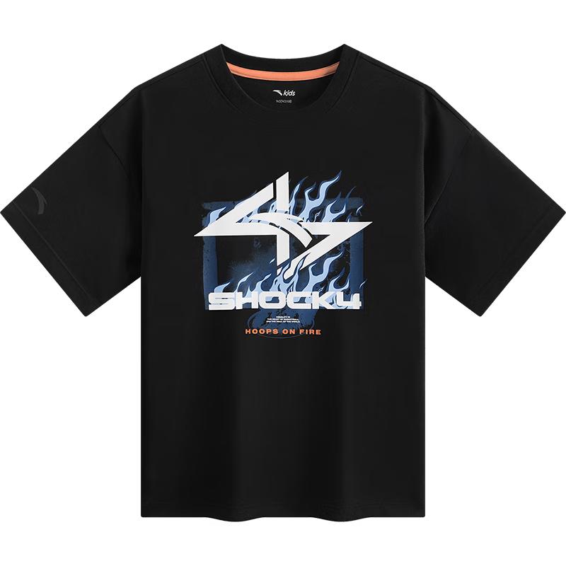 ANTA Kids Basketball Series Breathable Short Sleeve T-shirt 130