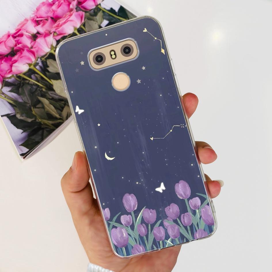 For LG G6 Plus Case LGM-G600K Phone Cases Popular Flower Soft Silicone Clear Protective Shell For LG G6 G 6 LG6 LGG6+ Back Cover