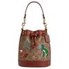 Borsa a secchiello Dempsey in tela rivestita Borsa a mano Mini da donna Oro e Marrone Umber Multicolore CW300-IMTAM