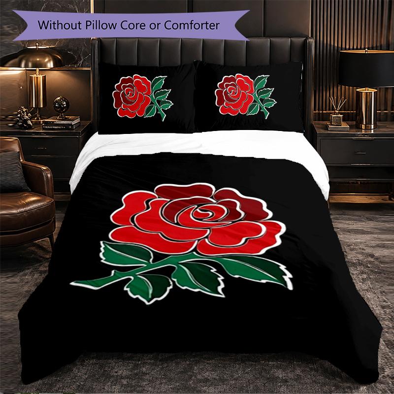 Set Biancheria da Letto 3 Pezzi in Microfibra con Fantasia Rugby Inglese Copripiumino Decorativo per Camera da Letto Uso Domestico