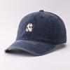 Cotton Washed Denim Baseball Cap Embroidered Skull Adjustable Sun Hat Men Women