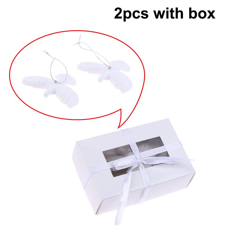2 Stück kleine weiße Taube Weihnachtsbaumdekoration Weiße Kleine Flügel Kreativ Niedlich Ländlicher Stil Vielseitig DIY Anhänger