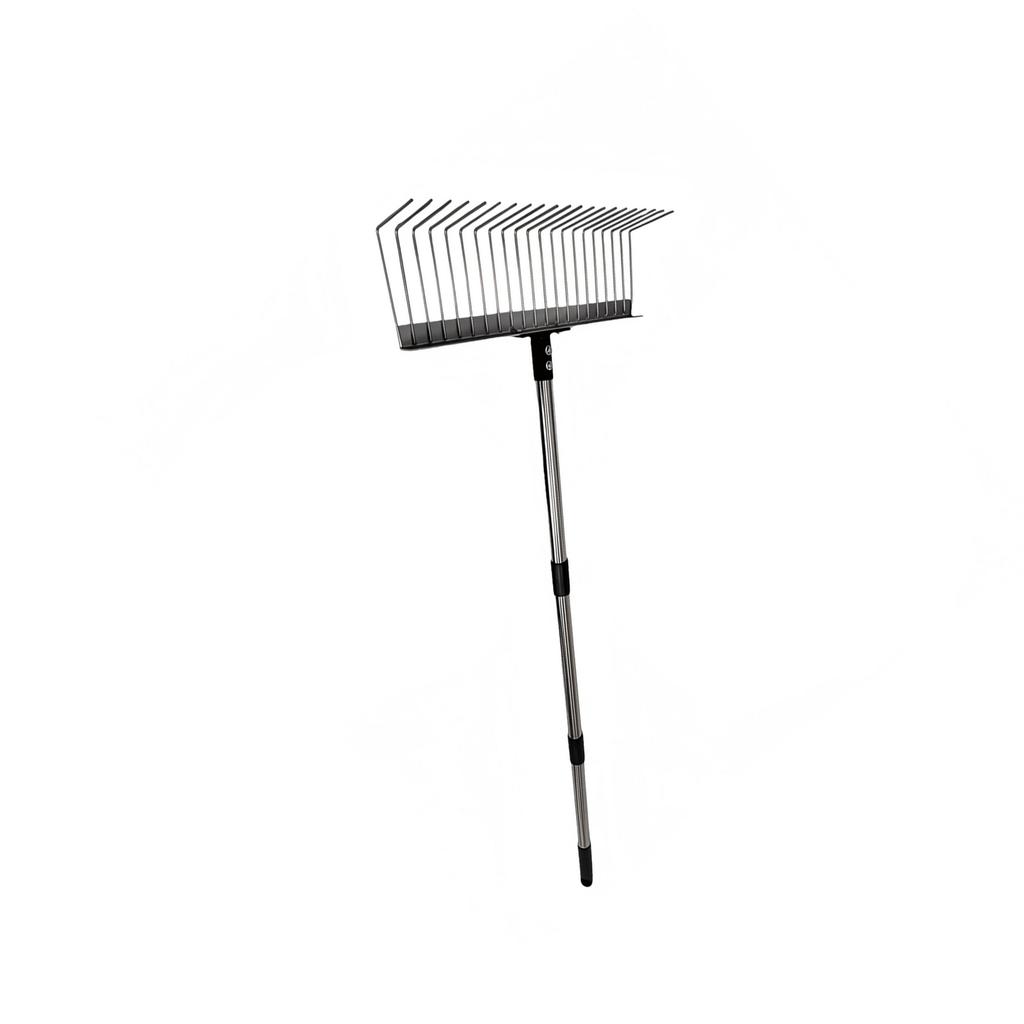 Sturdy Steel Rake With Ergonomic Handle For Efficient Lawn Yard Debris Cleaning And Pet Waste Removal Cleaning Tool