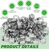 50 Pcs Stainless Steel Hose Clamps 3/8 Inch To 5/8 Inch (10-16mm) 304 Stainless Steel Worm Gear Metal Hose Clamps for Pipe, Intercooler, Plumbing,