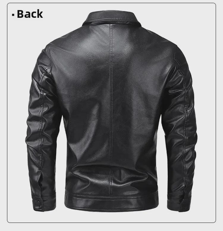 Men's Urban Motorcycle Leather Jacket - Trendy High-Quality Lapel Coat