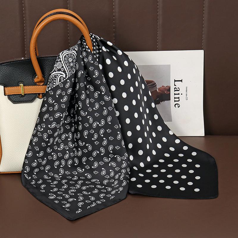 Foulard carré en satin de soie imprimé de luxe pour femmes, châle, hijab, foulard, ruban pour cheveux, bandeau, mode, bandana, nouveau