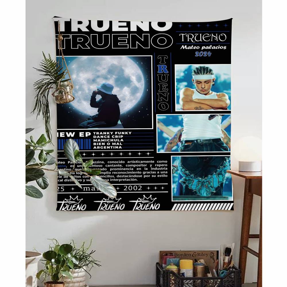 Singer Trueno Anime Tapestry Hippie Flower Wall Carpets Dorm Decor Cheap Hippie Wall Hanging