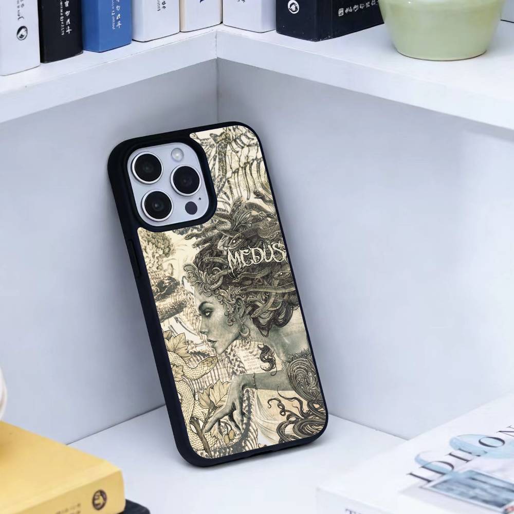 Dark Ornate Collage Art Phone Case For iPhone 14,16,15,13,17,12,Plus,Pro,Max Magnetic For Magsafe Frosted Cover