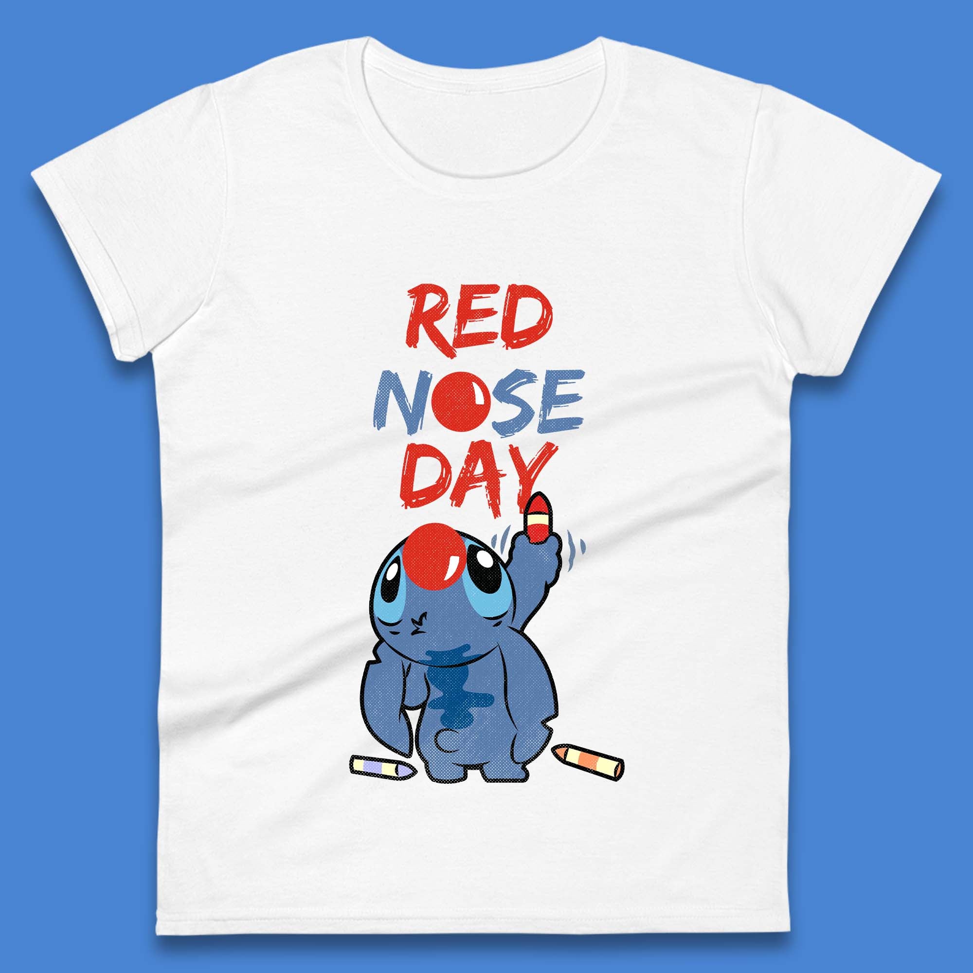 Red Nose Day Stitch Womens T-Shirt Mens Tops Tees Unisex 2XL