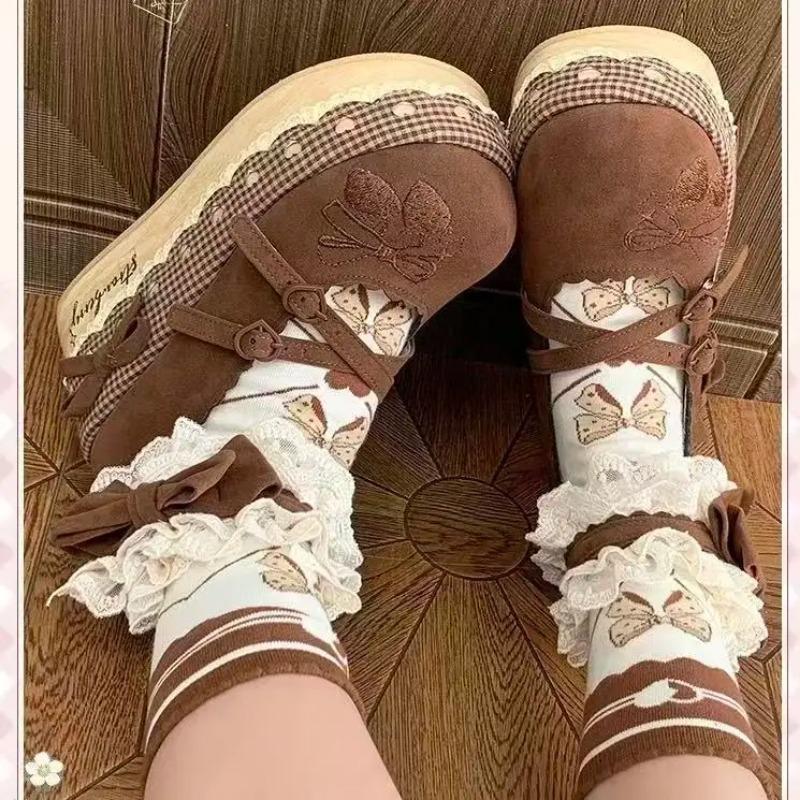 Lolita High Heels Height Increasing Thick Sole Lo Shoes for Women's 2026 New Cute Mary Jane Platform Shoes Pumps