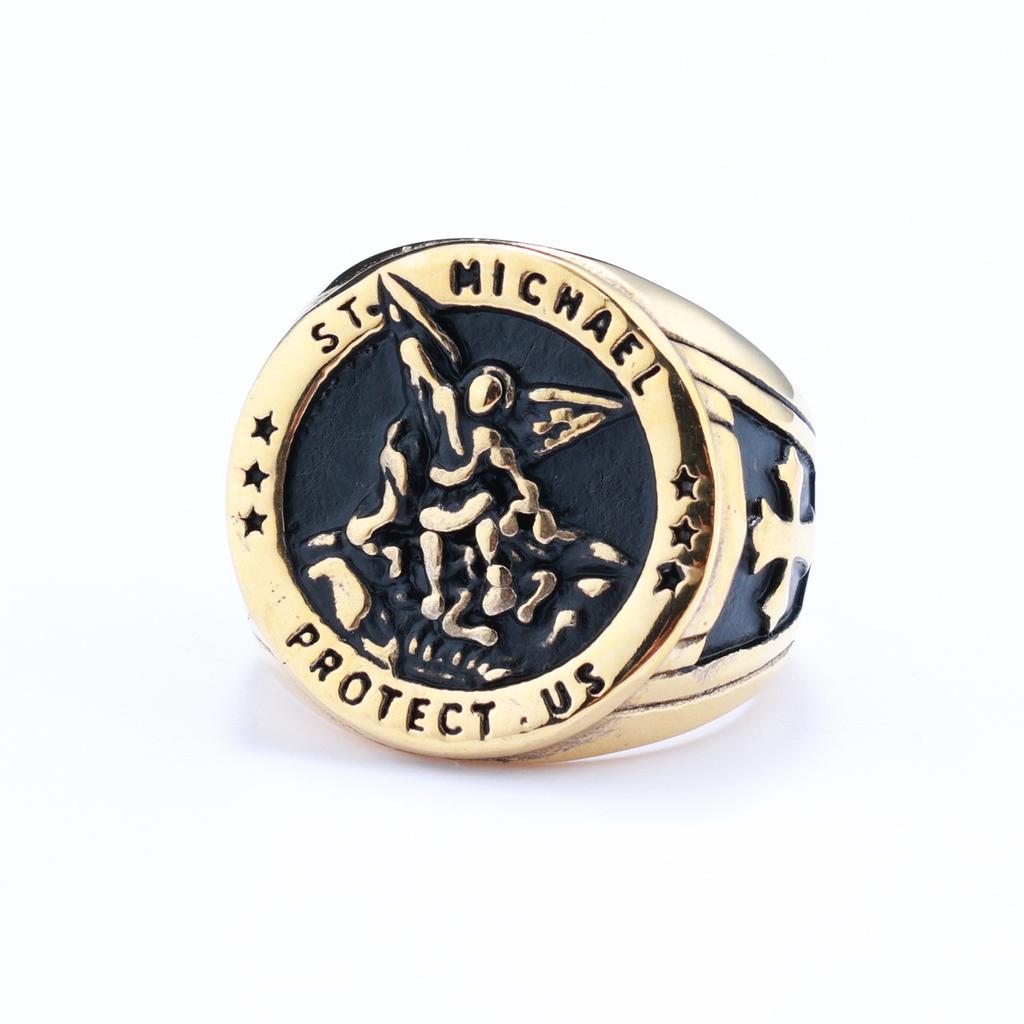 New Personality Angel Seal Ring 316L Stainless Steel Men'S Ring
