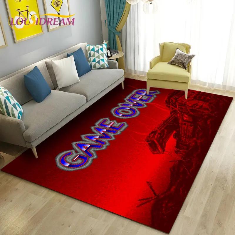 Duży dywan 3D Cartoon Gamer Game Over, dywan do salonu, sypialni, pod sofę, wycieraczka, dekoracja, mata podłogowa antypoślizgowa do zabawy dla dzieci