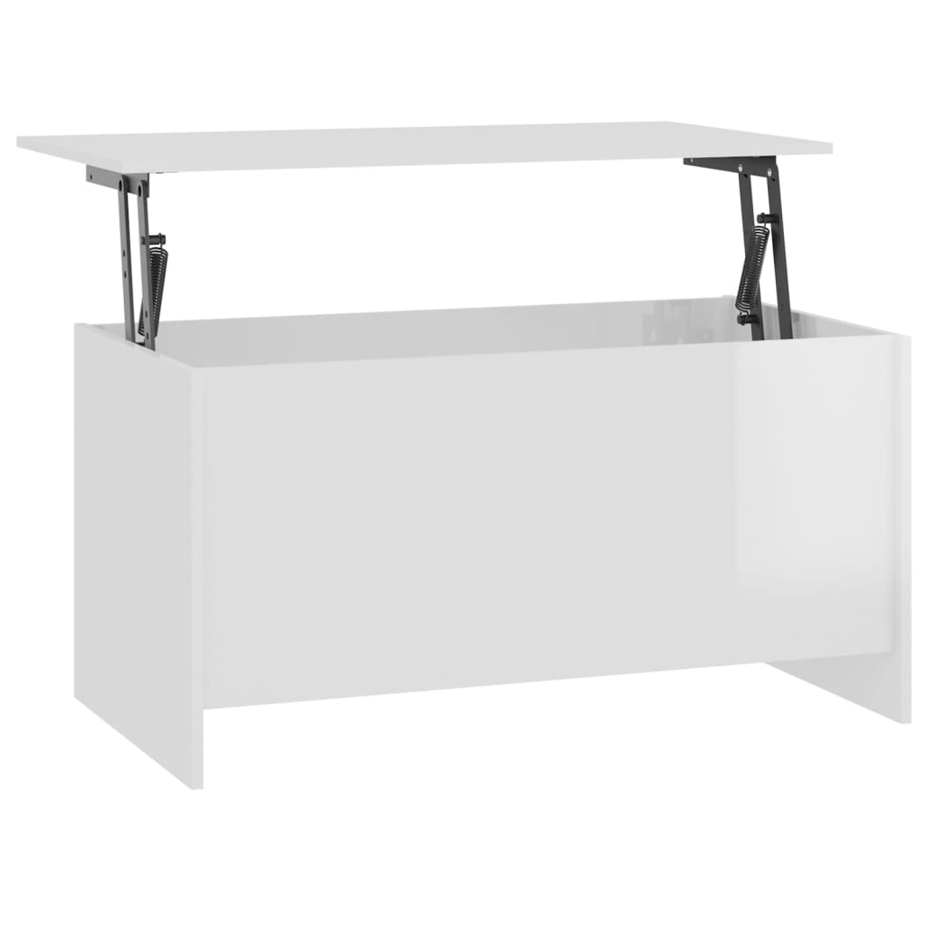 Coffee Table, High Gloss White, 102X55.5X52.5 Cm