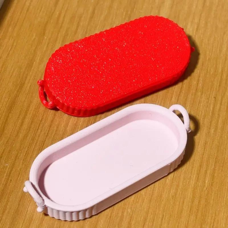 1Pcs Dollhouse Simulation Miniature Elliptical Plate Model Doll House Kitchen Food Play Accessories Scene Decoration Toys