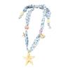 Beautiful Bohemian Style Necklace Shell And Starfish Charm With Floral Touches Fashionable Neck Chain