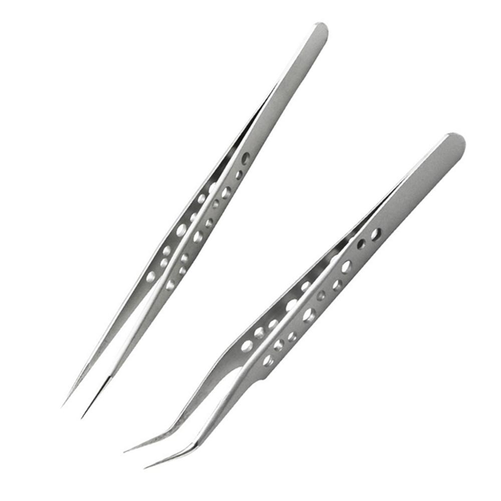 Precision Industrial Tweezers Magnetic Anti-static Stainless Steel Tweezers Set For Electronics Soldering Maintenance Hand Tools