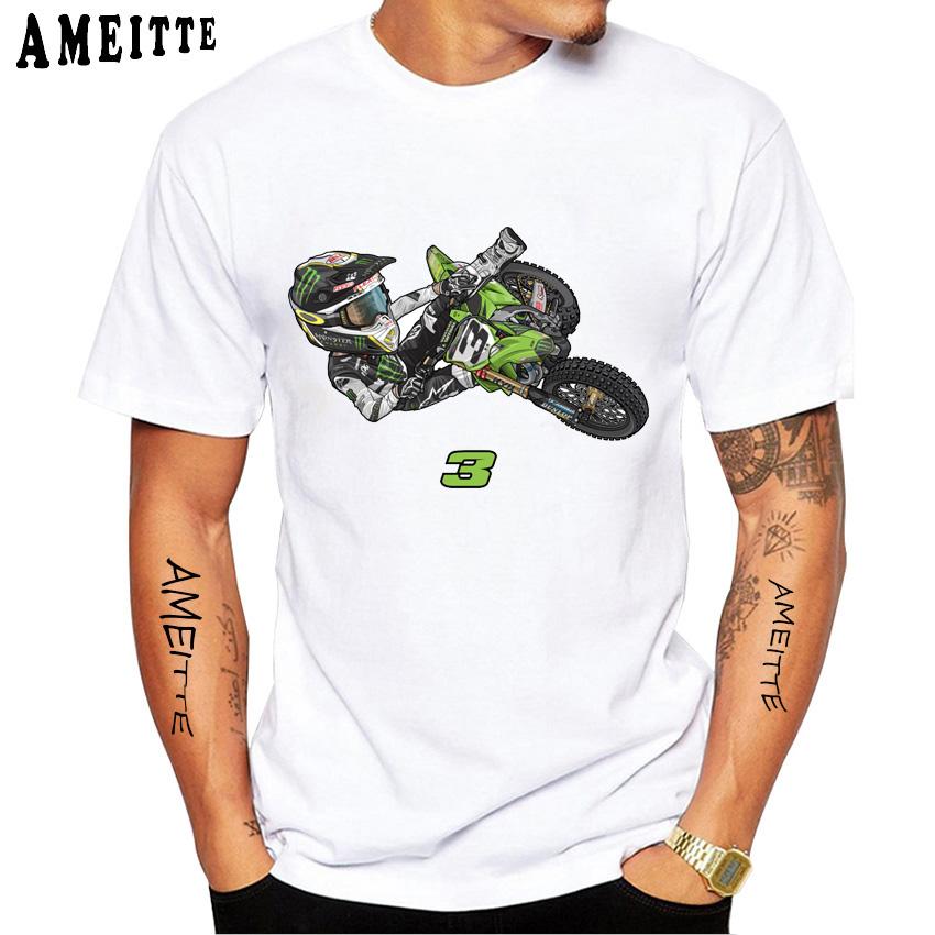 Eli Tomac ET3 Motocross Dirtbike Fans Fahrer T-Shirt Neu Sommer Herren Kurzarm Hip Hop Junge Lässige T-Shirts Motorrad Weiße Oberteile