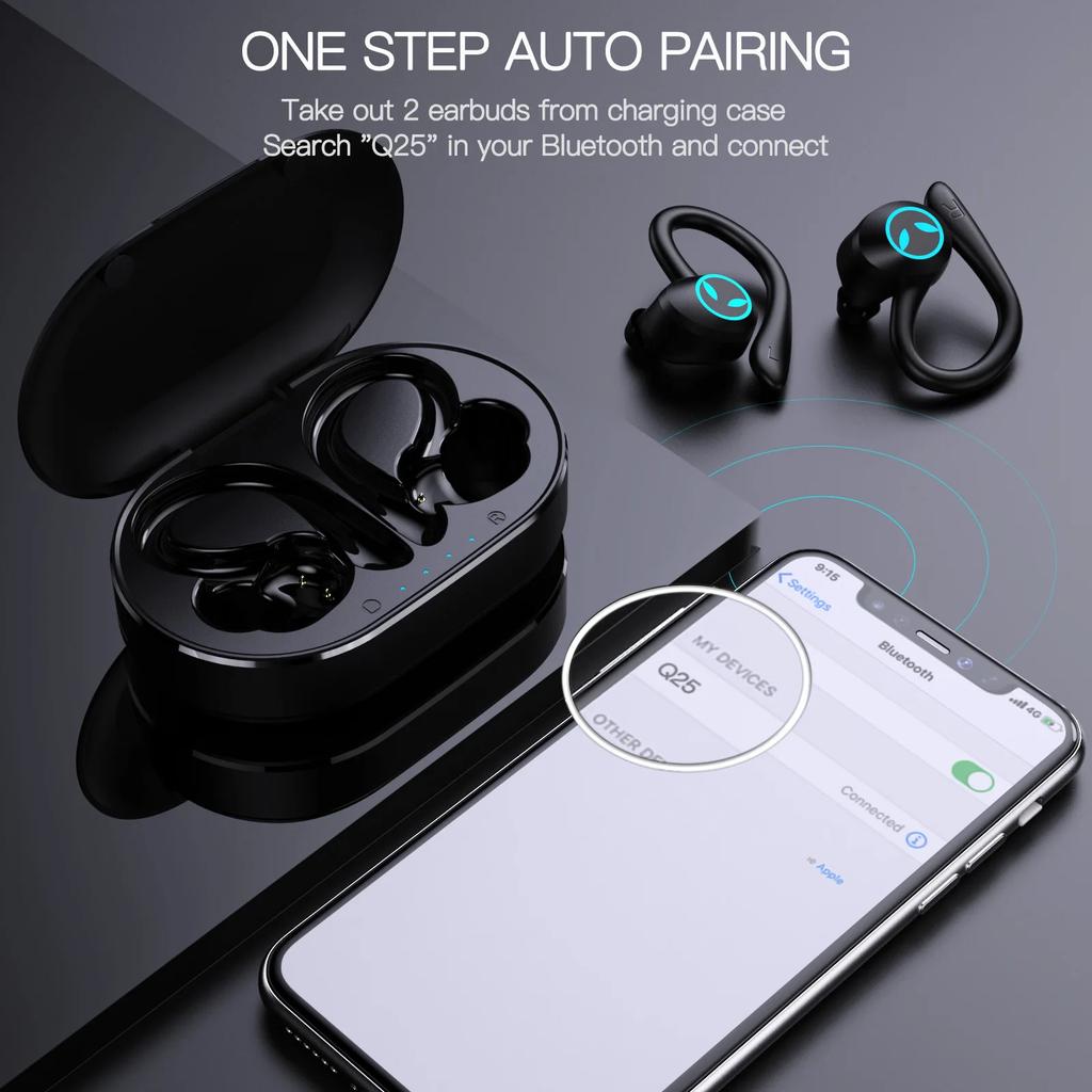 Wireless 5.4 Headphone Touch Control Sports Waterproof Bluetooth Earphone HiFi 9D Bass Stereo Earphone Headset With Microphone