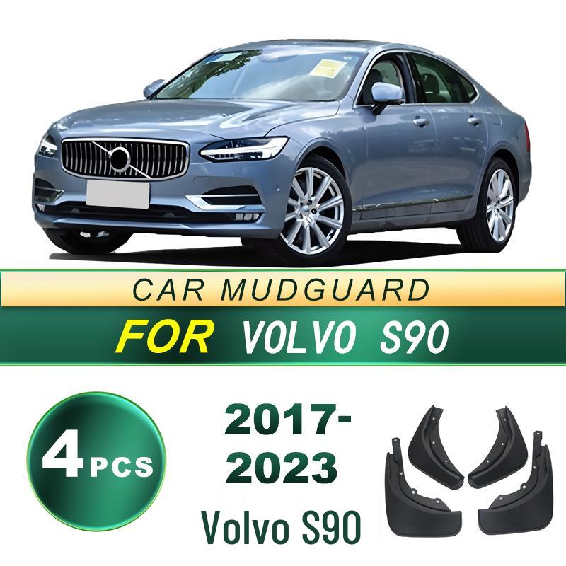 17-23 Volvo S90 Mud Flaps: Soft Rubber, No-Drill Installation, Tire Splash Guards