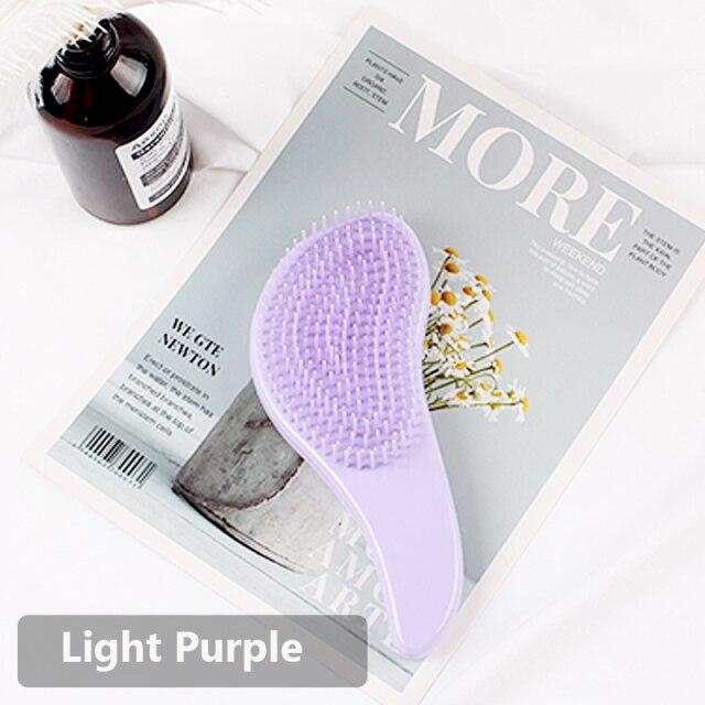 

Антистатическая щетка для волос, пластиковая массажная расческа, щетка для волос, инструмент для укладки волос фиолетовый