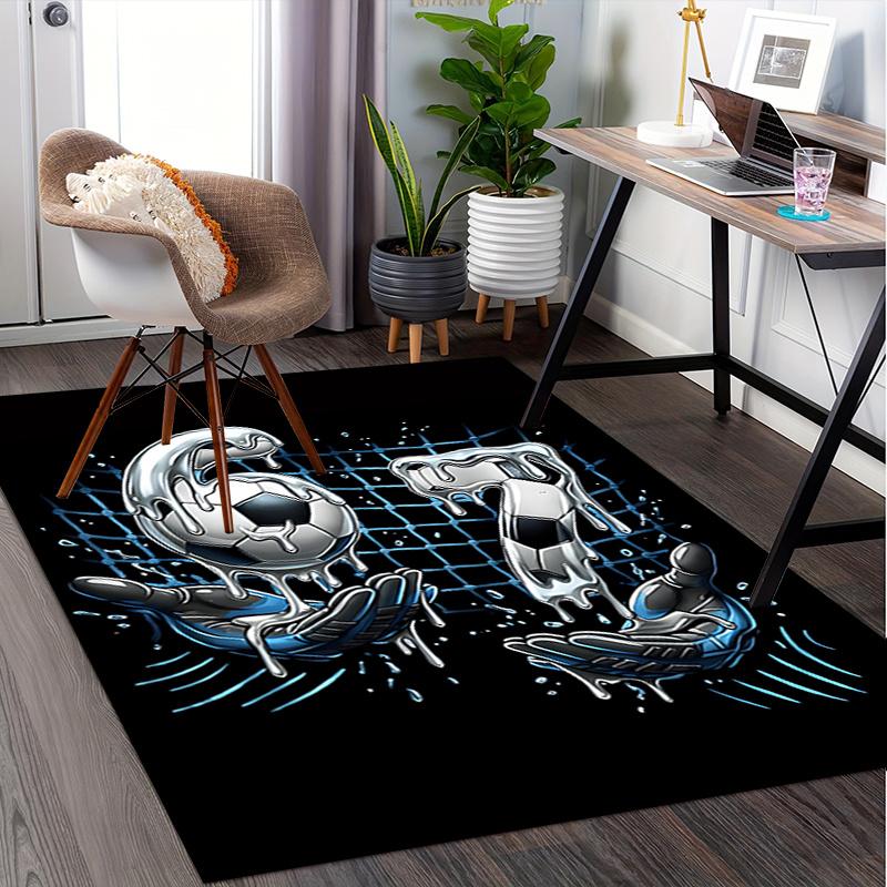 Soccer Ball and Number 67 Chair Mat Office Carpet for Home Decor, Sofa Rug, Gift for Soccer Lovers, Suitable for Bedroom, Living Room, Various Rooms