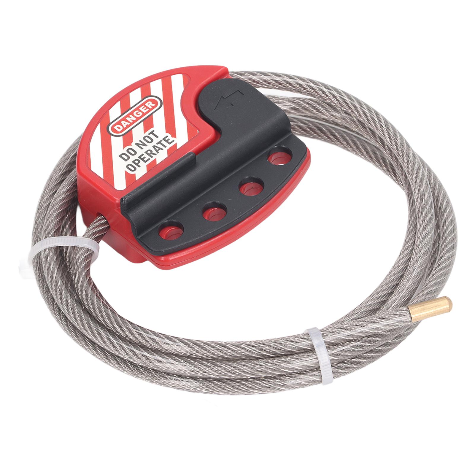 Safety Padlock Set Adjustable Stainless Steel Cable Lockout and 38mm Lockout Tagout Lock with 2 Keys Stainless steel+PP